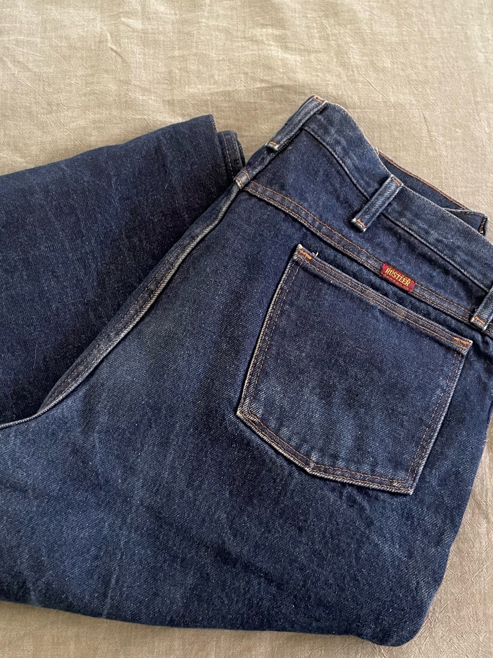 Vintage Rustler Men's Indigo Straight Jeans 36x32